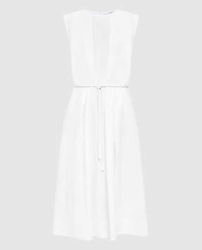 Peserico Біла сукня міді з льону S02085T00A