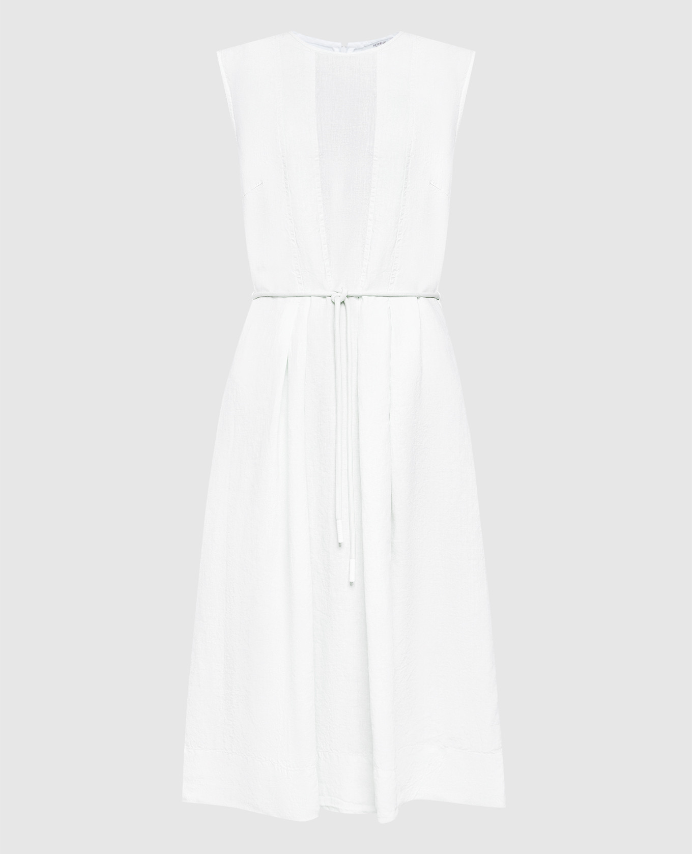 White linen midi dress
