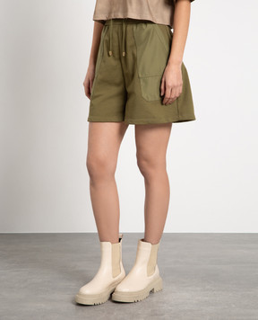Balmain Шорти кольору хакі з металевим логотипом AF1OA045MC22