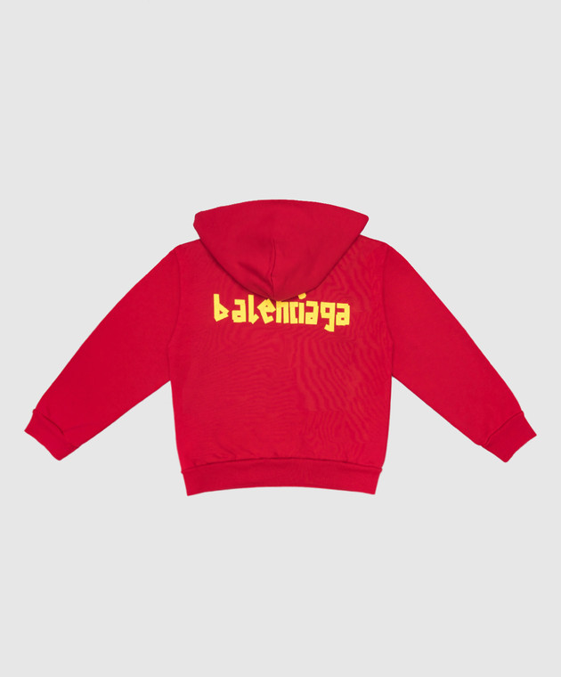 Balenciaga Children's red hoodie with logo print 682019TOVB3 image 2