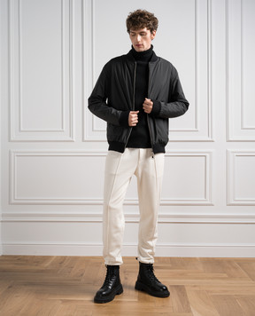 Cashmere&Whiskey Серый двухсторонний бомбер из шерсти и кашемира GM004Z1340437
