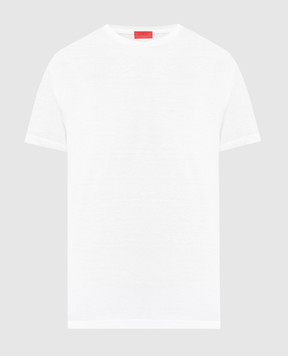 ISAIA Біла футболка з шовком з логотипом MCI154JP001