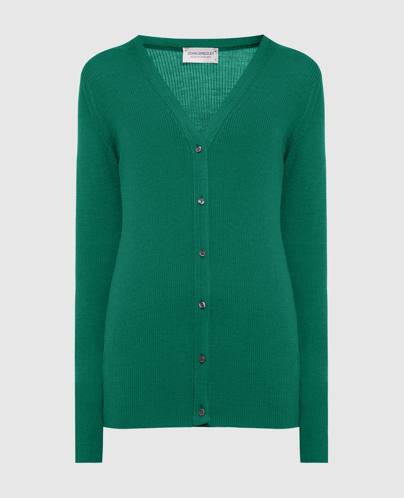 Green Lasca cardigan in ribbed wool