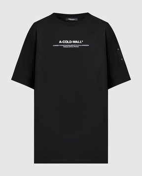 A Cold Wall Чорна футболка з логотипом ACWMTS176B