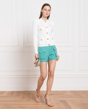 Balmain Зелені шорти з вовни AF1PA190WB05