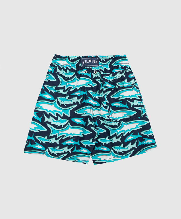Vilebrequin Children's blue Jim swimming shorts in a print JIMC3B27 изображение 2