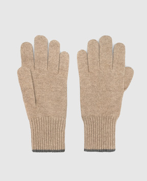 Brunello Cucinelli Коричневі рукавички з кашеміру M2293118