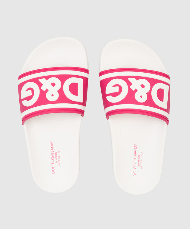 Dolce&Gabbana Baby pink flip flops with logo DD0320AQ8582836 image 4