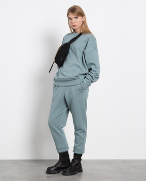 Jil Sander Голубые спортивные брюки с вышивкой монограммы логотипа J40KA0025J45050