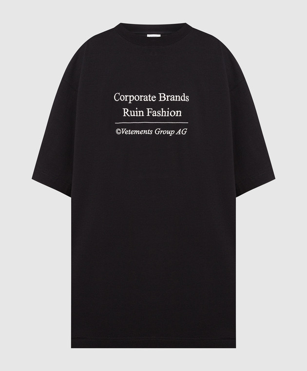 Vetements Black t-shirt with logo print UE54TR350B