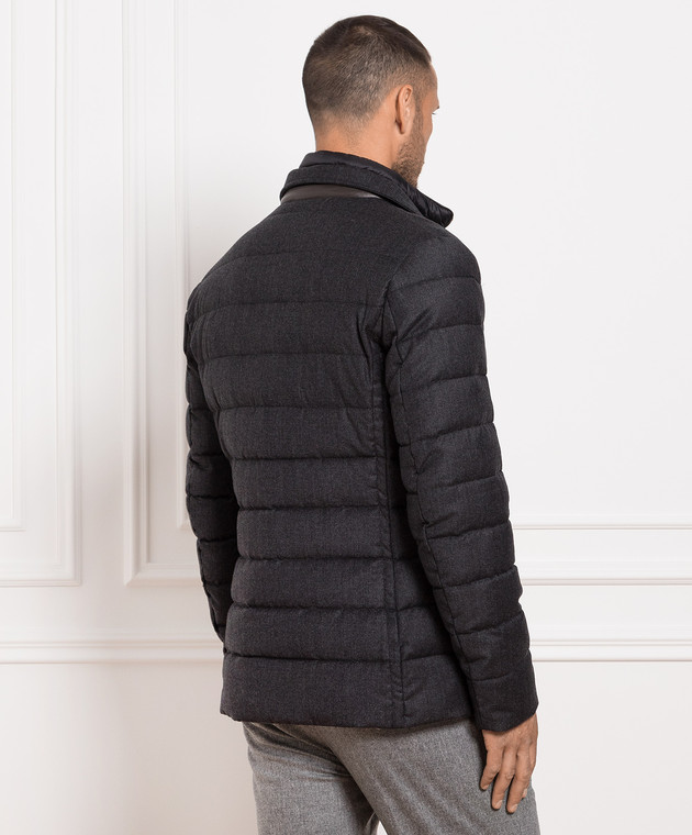 MooRER Gray down jacket made of wool NOMOSFF image 4