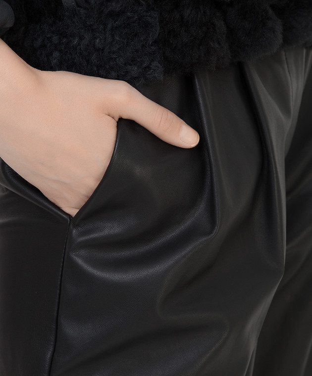 Brunello Cucinelli Чорні шкіряні штани M0NCAP7061 зображення 5