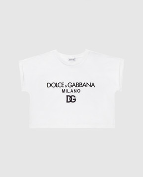 Dolce&Gabbana Детская футболка с контрастным принтом логотипа L5JTIHG7I0L56