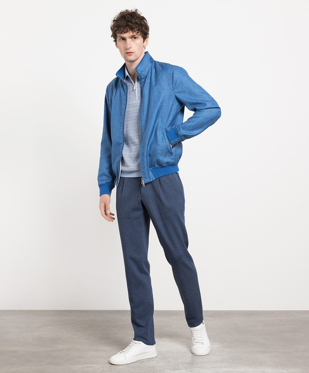 Enrico Mandelli Blue jacket made of linen, wool and silk A6T5013716 image 2