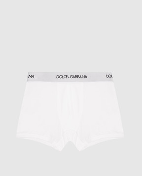 Dolce&Gabbana Детский набор белых трусов-боксеров с логотипом. L4J701G7OCT