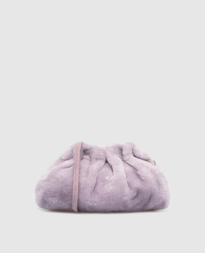 Simonetta Ravizza Фіолетова сумка-кісет з овчини FURRISSIMAASTRAL