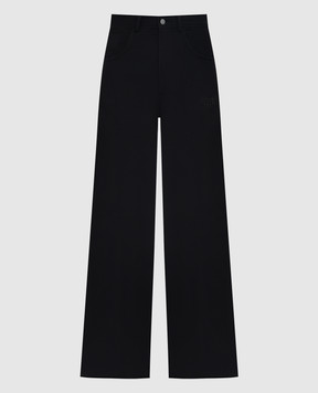 Maison Margiela MM6 Чорні прямі штани з логотипом S62LB0152S25596