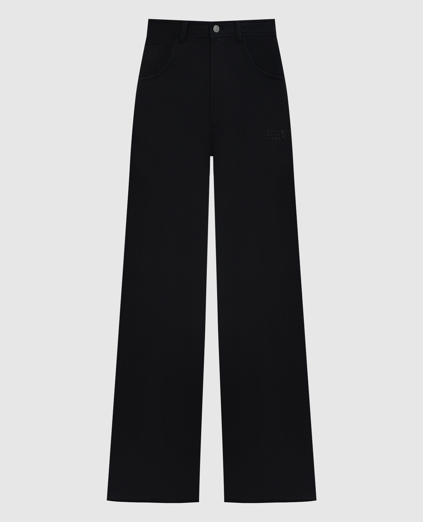 Black straight trousers with logo