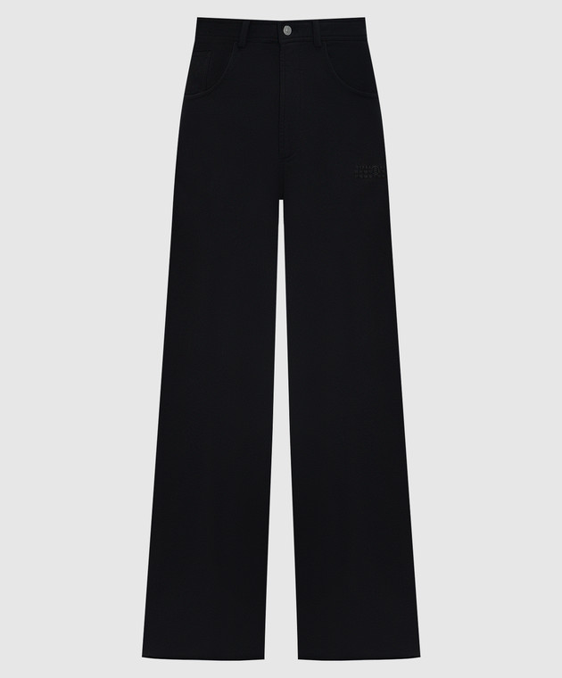Maison Margiela MM6 Black straight trousers with logo S62LB0152S25596