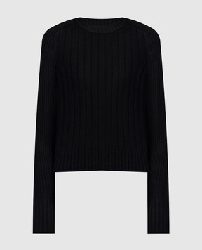 CO Черный свитер из шерсти и кашемира в рубчик 8625WCM