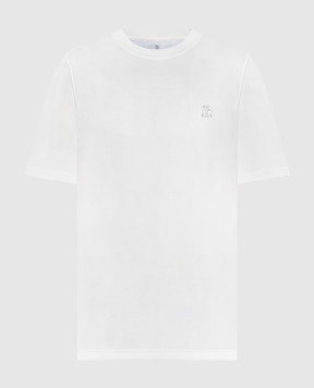 Brunello Cucinelli Белая футболка с вышивкой логотип логотип M0B137444G