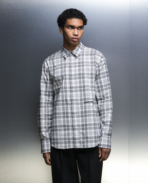 Helmut Lang Біла сорочка в клітинку з логотипом N06HM515