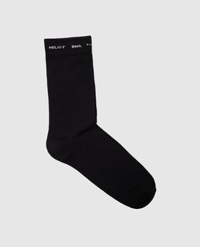 Heliot Emil Чорні шкарпетки з логотипом 1645C01