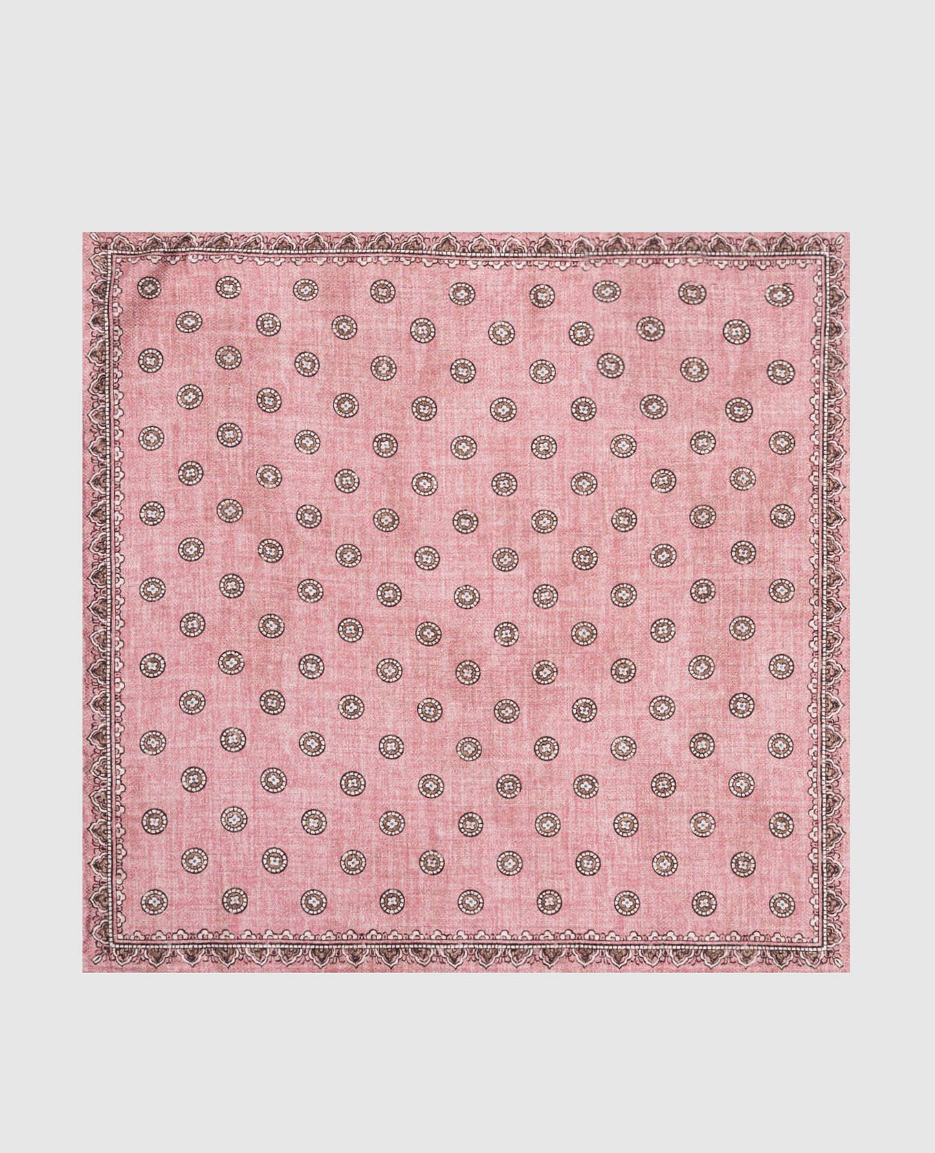 Розовый двухсторонний платок-паше из шелка в узор.
