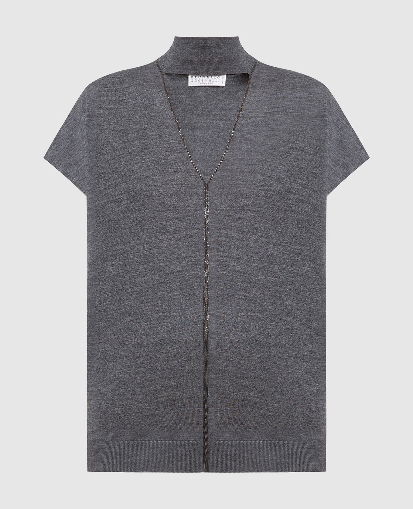 

Темно-серый пуловер из шерсти и кашемира с эколатунью, Пуловеры