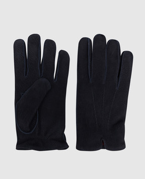 ISAIA Синие замшевые перчатки GUA060PLG11