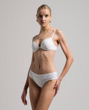 Ermanno Scervino Білий купальник з вишивкою бродері D384Y339BSGK340SGK