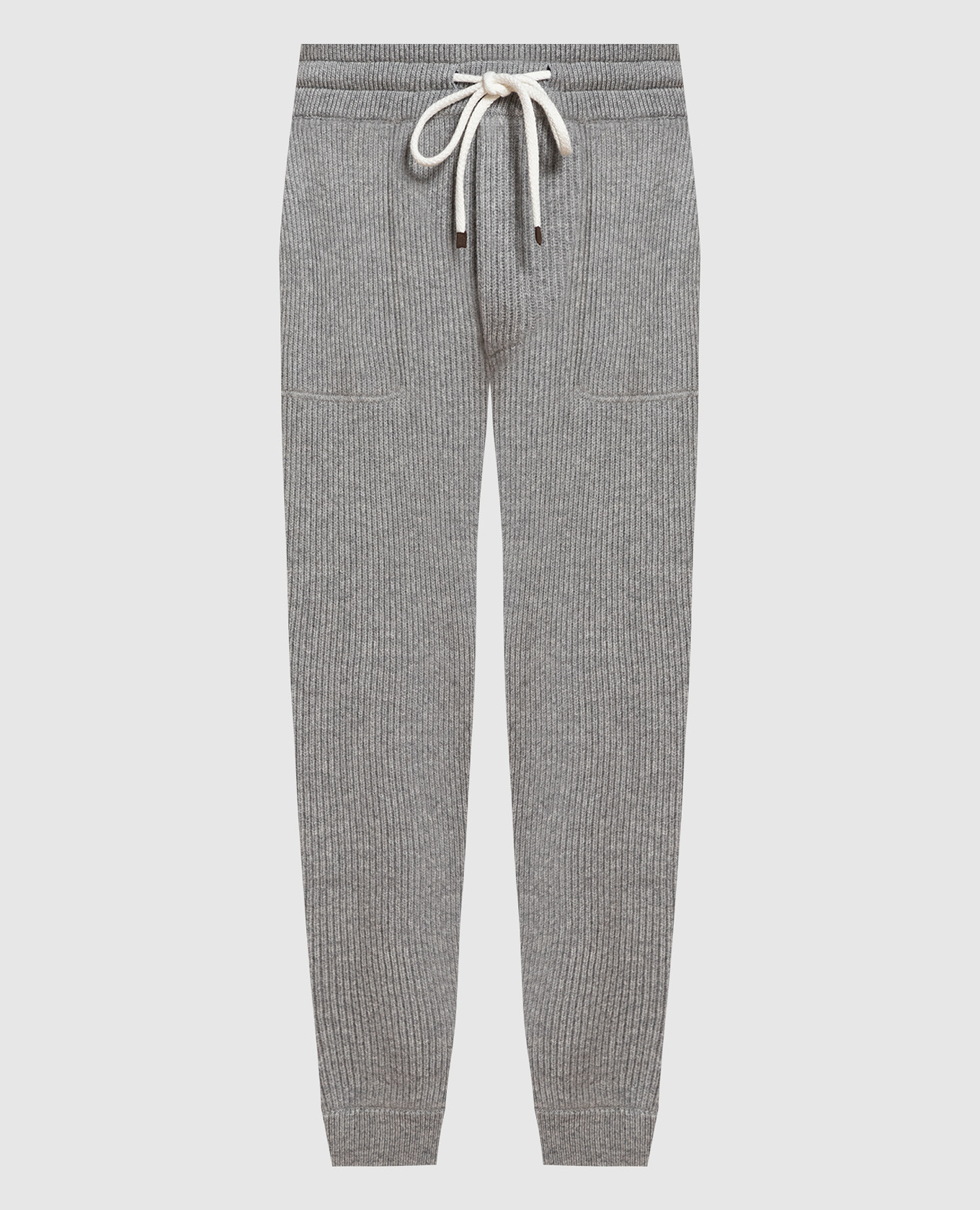 Gray cashmere joggers