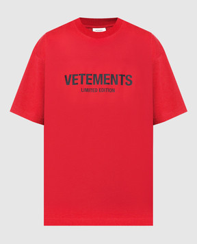Vetements Красная футболка с принтом логотипа UE64TR800R