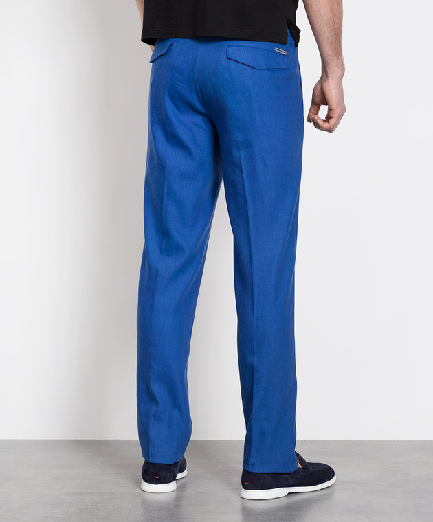 Stefano Ricci Сині штани із защипами M1T2100040WL003L зображення 4