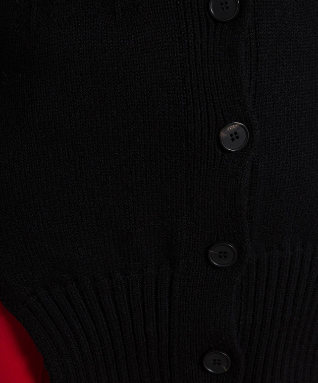 Alexander McQueen Чорний кардиган із кашеміру з фактурним візерунком 710274Q1A39 зображення 5