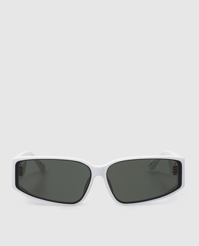 The Attico by Linda Farrow Белые солнцезащитные очки Alexis с золотым покрытием. LFL1465C2