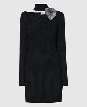 Giuseppe Di Morabito Milano Черное платье с аппликацией с кристаллами 02PSKN290F02079