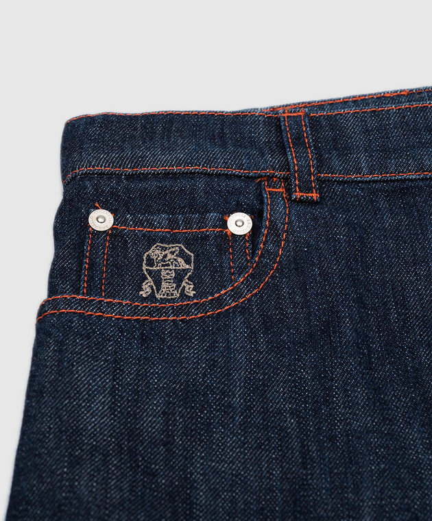 Brunello Cucinelli Детские синие джинсы B0Z37D310C изображение 3