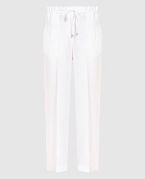 Peserico Білі штани з льону P04145T001617