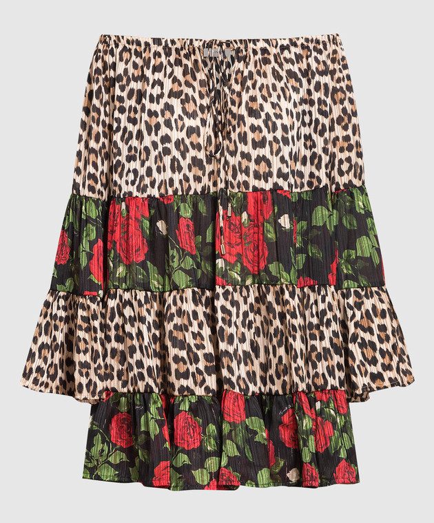 Twinset Mini dress in leopard and floral print 231LB2DEE