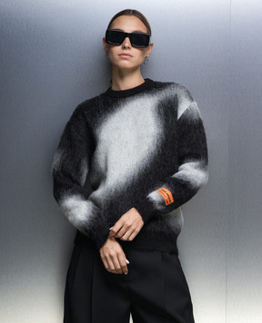 Heron Preston Чорний светр в абстрактний візерунок HWHE016F23KNI001