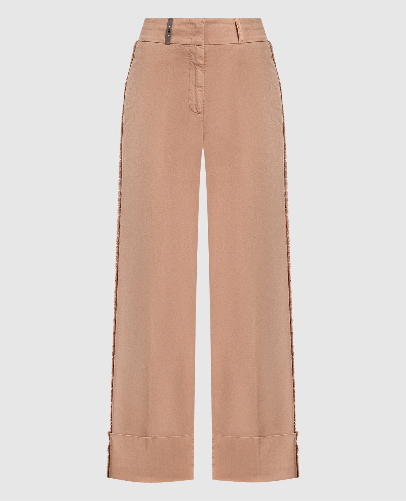Brown trousers with cuffs