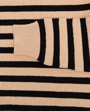 Balmain Дитячий коричневий светр в смужку BS9P70X0003410