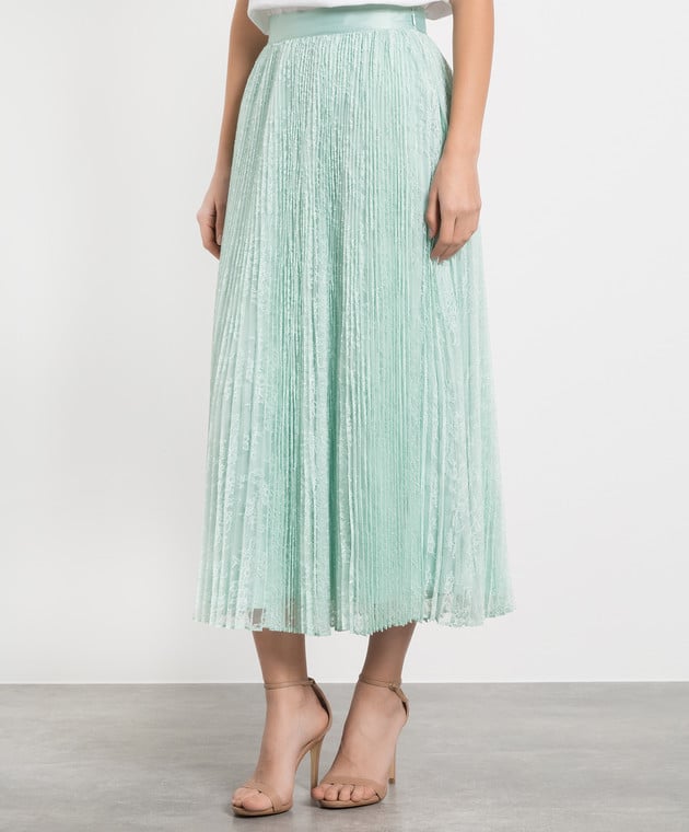 Twinset Green pleated skirt with lace 231TP2691 изображение 3