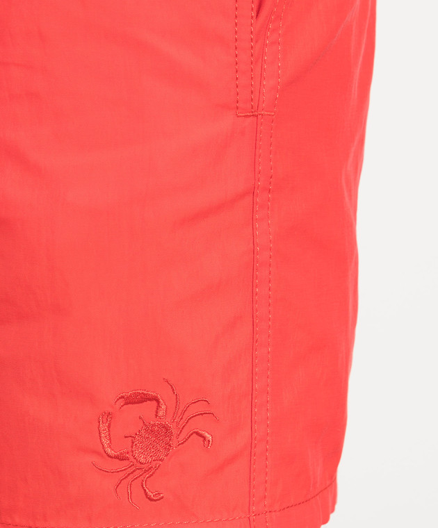 Vilebrequin Red swim shorts with Crabs embroidery and logo MOOU3D53 image 5