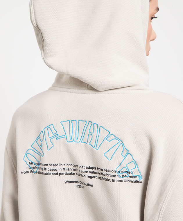 Off-White Beige hoodie with logo embroidery OWBB016S23JER004 image 5