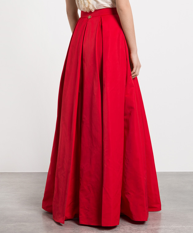 Twinset Red maxi skirt with pleats 231TP2720 изображение 4