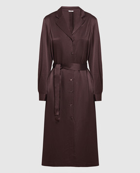 Peserico Темно-коричневое платье-рубашка S02181A01508