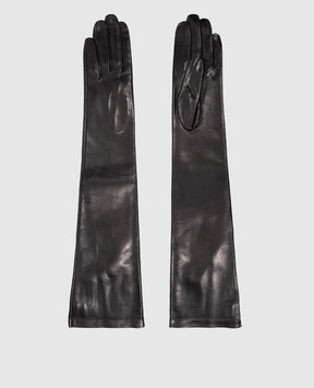 Sermoneta Gloves Черные кожаные удлиненные перчатки 301B