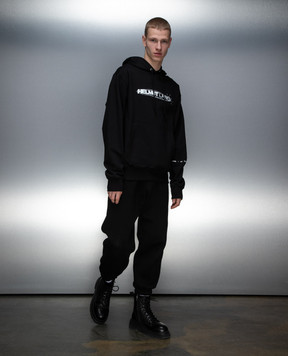 Helmut Lang Чорне худі з принтом SPACE N09HM516